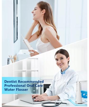 Water Dental Flosser Cordless Oral Irrigator - 5 Cleaning Modes, 4 Jet Tips - IPX7 Waterproof, USB Rechargeable - Teeth Cleaning Tool with PU Bag - White - Buy Online on SooperMarket.com