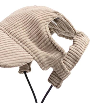 Predolo Pet Sports Hat - Fashionable Khaki XL Dog Solar Hat with Ear Holes | Sun Protection Dog Baseball Cap for Small Dogs - Buy Online on SooperMarket.com