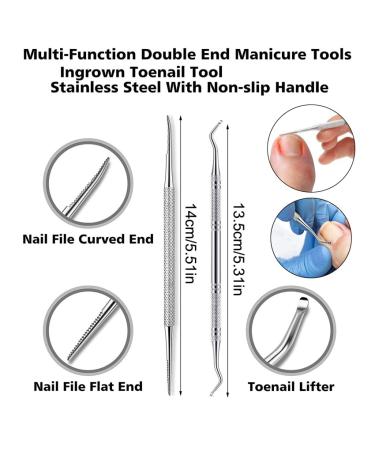 Jinpiker Profi Footnail Pliers Set - 12 PCS Stainless Steel Nail Scissors & Tongs for Thick & Ingrown Toenails - Red - Buy Online on SooperMarket.com