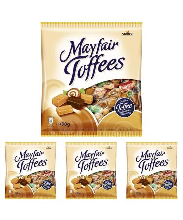 Storck Mayfair Toffees-1 x 490g-Karamell Toffee Bonbon mix with different flavors (pack with 4) 490g (pack with 4)