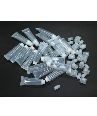 20Pcs Refillable 10ml Mini Clear Lip Gloss Containers for DIY Balm with Syringe - Buy Online on SooperMarket.com