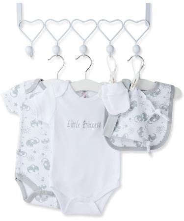 Personalised Baby Girl Gift Set - Newborn Essentials and Hamper for Baby Girl - Grey - Buy Online on SooperMarket.com