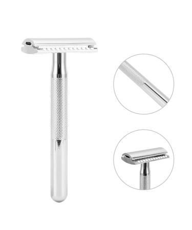 Premium Long Handle Safety Razor with Removable Head - Comfortable Washable Zinc Alloy Non-Slip Design for Men | Perfect for Travel & Home Use - Buy Online on SooperMarket.com