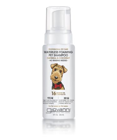 Giovanni Professional Pet Care Waterless Foaming Pet Shampoo Oatmeal & Coconut 8 fl oz (236 ml)