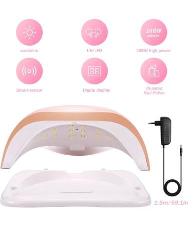 Buy McNory 168W UV LED Nail Dryer - Fast Drying Gel Nail Lamp with Timer & LCD Display for Professional Use - Buy Online on SooperMarket.com