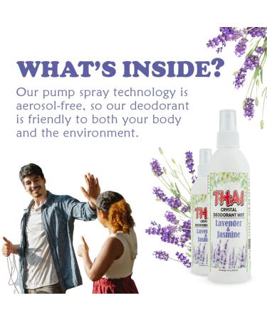 Thai Deodorant Spray 8 oz - Lavender & Jasmine Natural Deodorant (Pack of 3) | Not Tested on Animals - Buy Online on SooperMarket.com