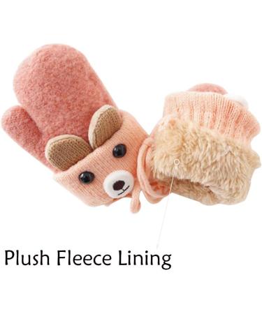 AIDIER Baby Winter Mittens with Fleece Lining | Knitted Gloves for Boys and Girls 0-3 Years | Deep Pink - Buy Online on SooperMarket.com