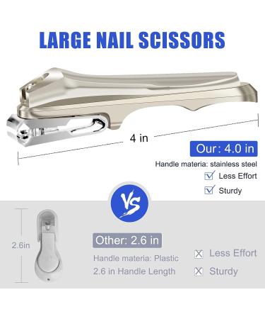Dr. MODE Easy Grip 360 Rotary Toenail Clippers for Men Seniors - Ultra Sharp Stainless Steel Nail Cutters with Long Handle and Nail File - Buy Online on SooperMarket.com