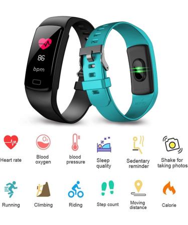 PUBU Fitness Tracker | Heart Rate Monitor Activity Tracker IP68 Waterproof | Sleep Monitor | Step Counter Pedometer | Health Exercise Watch for Women Men | Black - Buy Online on SooperMarket.com