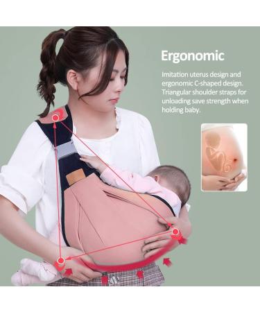 Adjustable Breathable Baby Sling Carrier | Quick Dry with Thick Shoulder Straps | 0-36 Months (Pink) - Buy Online on SooperMarket.com
