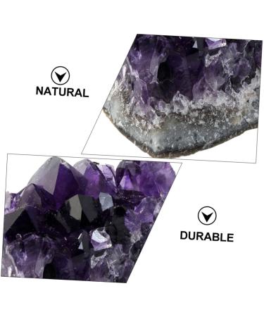 PRETYZOOM Purple Ornament 2pcs Amethyst Cluster Chips Rock Amethyst Gravel Geode Natural Crystal Adornment Irregular Fluorite - Buy Online on SooperMarket.com