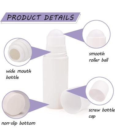 8 Packs Roll On Deodorant Bottles 1.7oz/50ml Empty Deodorant Containers Plastic Rollerball Bottles Refillable Roller Container For Homemade Natural Deodorant - Buy Online on SooperMarket.com