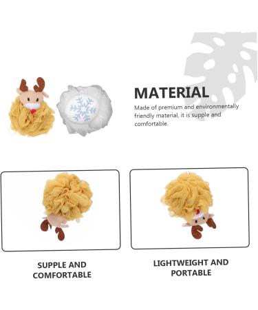 2pcs Bath Ball Shower Puff & Loofah Set | Holiday Bath Scrubber & Back Scrubber | Premium Shower Sponge Pouf - Buy Online on SooperMarket.com