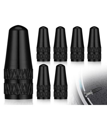 Capsing 6 pieces black valve cap bicycle French aluminum bicycle valve cap.