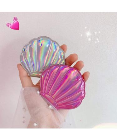 Luxshiny Rosy Seashell Foldable Hand Held Makeup Mirror - Double Sided Compact Portable Mirror - Buy Online on SooperMarket.com