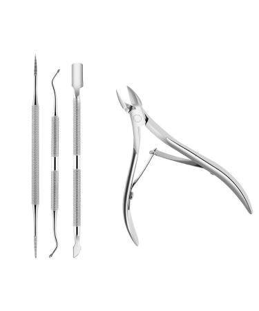 Hash shears with nail shaver set 4PCs nail skin pliers skin-tongs precise cuticle snaps and under-nail cleaning set stainless steel nail tongs nail tongue cutter with cheeky slide