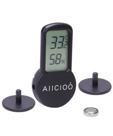 Aiicioo aquarium thermo-hygrometer reptile nurse digital thermometer Hygrometer Terrarium Ensure Deko battery-operated for terrarium greenhouse humidifier 1-pack