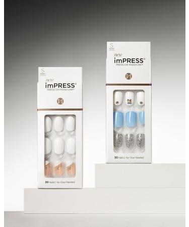 KISS imPRESS Press-On Manicure I'd Rather Be Short Length Square with PureFit Technology Includes Prep Pad Mini File Cuticle Stick and 30 Fake Nails - Buy Online on SooperMarket.com