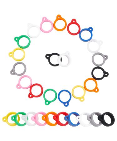 GORGECRAFT 20PCS 10 Colors Anti-Lost Silicone Rubber Rings Band Holder Multipurpose Adjustable Cases Necklace Lanyard Replacement Pendant Carrying Kit for Pens Diameter 13mm/0.5inch 20pcs 10 Colors 13mm