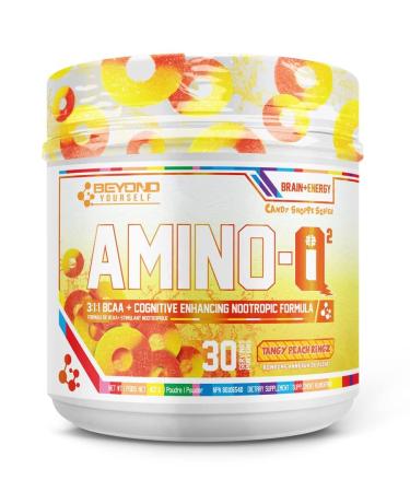 Beyond Yourself - Amino iQ | Brain-Boosting Nootropic Complex & BCAAs | Intense Focus and Mental Clarity for Peak Performance | Zero Sugar Zero Calories Free from Artificial Additives | 40 Servings | Peach Rings