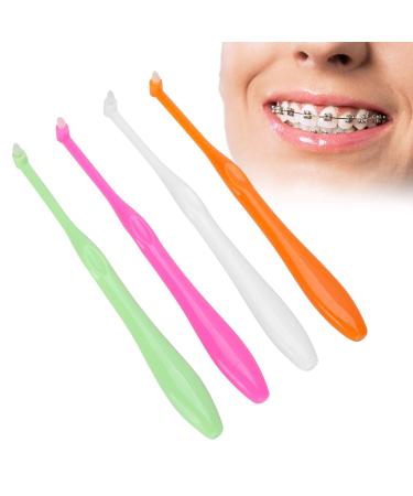 4 Pack Orthodontic Toothbrushes - Soft Small Head & Cone-Shaped Rubber Tip for Bridges | Ideal for Detail Cleaning - Buy Online on SooperMarket.com