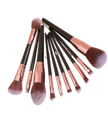 DFHBFG 10 pieces of black makeup brush set super large including foundation make-up brush brush Uniform size Uniform size D