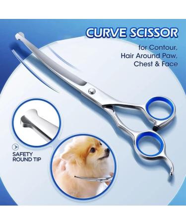 6-Inch Professional Dog Grooming Scissors Set - Stainless Steel 5-in-1 Pet Care with Round Security Tip - Ideal for Dog Hair Cutting - Buy Online on SooperMarket.com