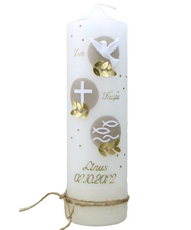 Cerziies Baptism candle LINUS boy or girl with name and date individual and hand-decorated 1699 candle size: approx. 25x6