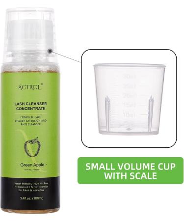 Eyelash Cleanser Concentrate 100ml Green Apple Lash Extensions Shampoo Natural Foaming Cleanser DIY Paraben & Sulfate Free Non-lrritating Wash for Extensions Lashes with Salon Home Care-Makes 60ml Bottles Eyelash Shampoo Green Apple 100ml - Buy Online on SooperMarket.com