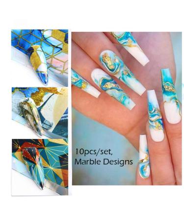 Marble Nail Art Foils Transfer Stickers - Nail Art Supplies for DIY Manicure Design - Buy Online on SooperMarket.com