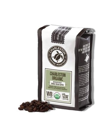 Charleston Coffee Roasters | Specialty Organic Whole Bean Bag | Hand Picked, Premium Slow Roast | Charleston (12oz) Charleston 12 Ounce (Pack of 1)