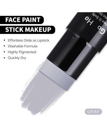 Go Ho Water Based Light Gray Face Paint Stick 1.06 Oz - Non-toxic Cream Body Makeup for Theater & Halloween SFX Cosplay - Buy Online on SooperMarket.com