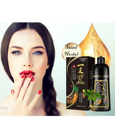 500ML MEIDU 3-in-1 Instant Black Hair Dye Shampoo with Herbal Ingredients - Fast Hair Coloring for Women & Men - 100% Grey Coverage - Buy Online on SooperMarket.com