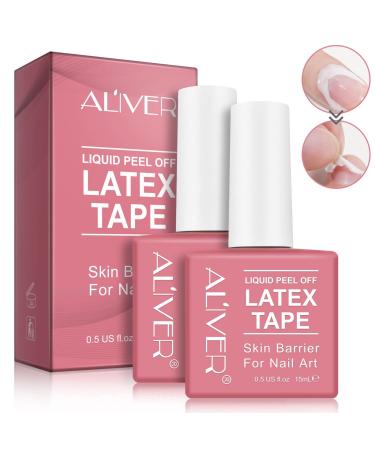 LTYYWBFB 2 Pack Liquid Latex Nails Peel Off Tape for Art Cuticle Protector Nail Painting Skin Barrier Gel Polish - Fast Drying Odorless Guard 15ML 7.5 ml (Pack of 2)