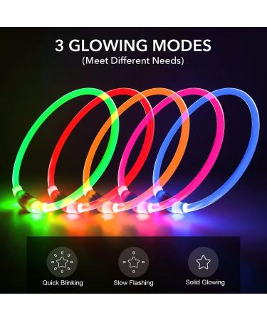 BSEEN LED Dog Collar Light - USB Rechargeable Glowing Collar for Small, Medium & Large Dogs in Green - Buy Online on SooperMarket.com