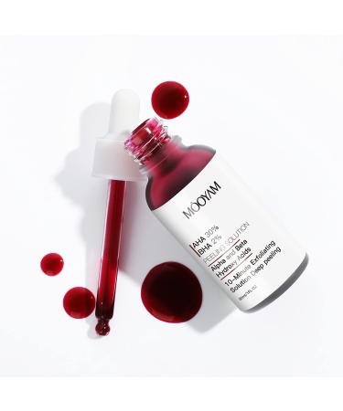 AHA 30% + BHA 2% Peeling Solution  Exfoliating AHA 30% BHA 2% Peeling Solution Anti Acne Serum  Chemical Peel for Face at Home  BHA AHA Mask Red Peel  BHA Liquid Exfoliant for Blemishes Wrinkle-1 Floz