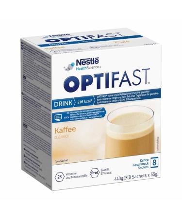 Optifast Diet Shake coffee for losing weight |Protein -rich meal set with important vitamins and minerals |Quick prepared and delicious in taste |8 x 55g