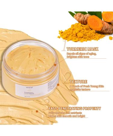 Liyalan Turmeric Clay Mask for Blackheads and Pores - Gleamin Vitamin C Facial Mask for Acne and Dark Spots - Buy Online on SooperMarket.com