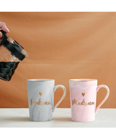 Cabtnca Padrinos Madrina Proposal Gift Godparents Proposal Gift Padrinos Madrina Coffee Mug Regalos Para Padrinos Madrina Christmas Birthday Gifts for Godmother Godfather In Spanish 14Oz Grey&pink - Buy Online on SooperMarket.com