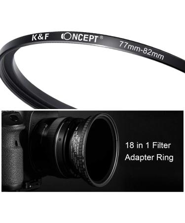 K&F Concept 18-Piece Filter Ring Adapter Kit - Metal Stepping Rings Set for Camera Lens Filters (Black) - Buy Online on SooperMarket.com