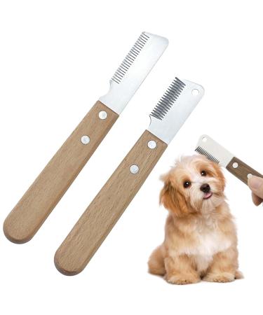 Trimmeters set for dogs and cats with fine and medium tooth: 2-part professional trimmet stainless steel stainless steel knife trim knife care knife fell care comb for dogs and cats