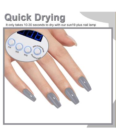 HTPARY Bright Grey Gel Nail Polish | Long Lasting, Soak Off, UV/LED Cure | Nail Art Manicure Salon Quality | Perfect DIY Gift for Girls & Women - Dark Grey - Buy Online on SooperMarket.com