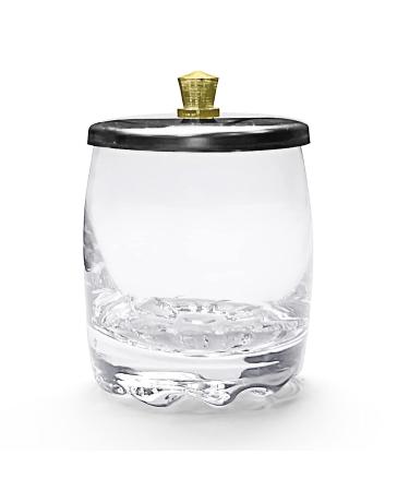 Crystal Disinfection Glass Cup Acrylic Liquid Dappen Dish with Stainless Steel Lid - Nail Art Glassware Tool HJ-NAPB028 - Buy Online on SooperMarket.com