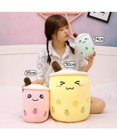 AMOZO Cute Cartoon Boba Milk Tea Plush Doll - Giant Bubble Tea Cup Pillow Toy (Green 35cm) - Buy Online on SooperMarket.com