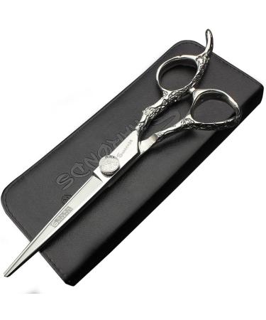 6-inch Personalized Rose Printing Hair Scissors Set Hair Stylist Barber Special Tools (6-inch Cutting Scissors)