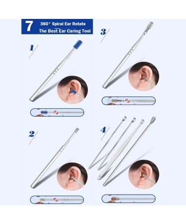 7Pcs Steel Ear Wax Pickers Set - Ear Wax Remover Care Kit - Buy Online on SooperMarket.com