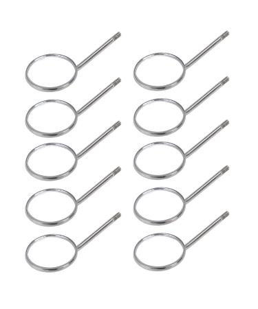 10pcs 2.2cm Round Replacement Telescopic Mirror Head Stainless Steel Inspection Mirror Mouth Mirror For Observing Small Details