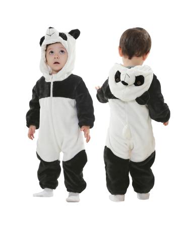 Doladola Baby Boy's Girl's Rompers Animal Hooded Onesie Toddler's Jumpsuits Autumn Winter Outfits 12-18 Months Panda