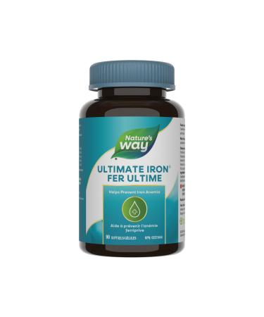 Nature s Way Ultimate Iron Supplement Helps Produce Red Blood cells Prevent Iron Anemia - 90 Soft Gels