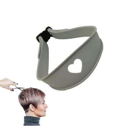 Geteawily Adjustable Neck Hair Guide Hairline Shaping Haircut Bands Tool | Adjustable Curved Silicone Haircut Bands for Hair Salons and Home Gray